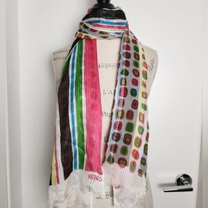 Kenzo Reversible Silk Pop Art Scarf